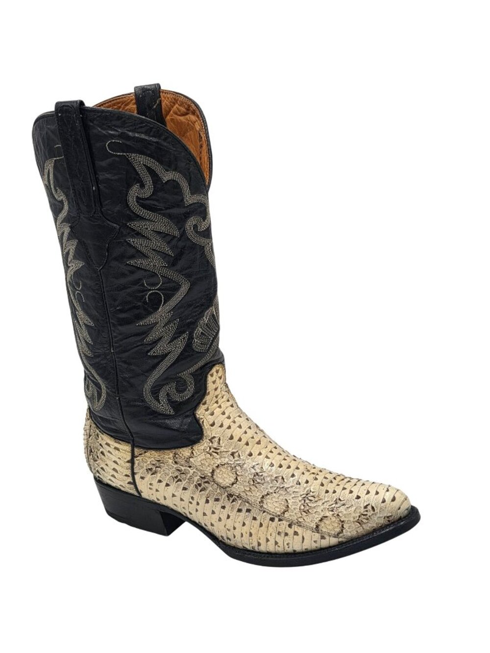 Vintage 10.5 Russel’s Viper Natural Snakeskin Cuadra Exotic Cowboy Western Boots